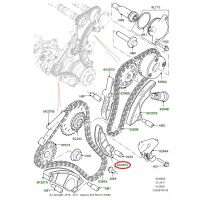 Ślizg napinacza dolnego łańcucha rozrządu Jaguar XE XF E-Pace F-Pace 2.0 diesel JDE40474