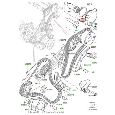 Oring solenoidu czujnika VVT zmiennych faz rozrządu Land Rover Range Rover LR154974