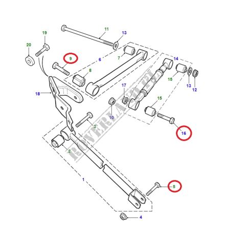 Śruba wahacza M12x73 tył Freelander RYG000010 ANR5339