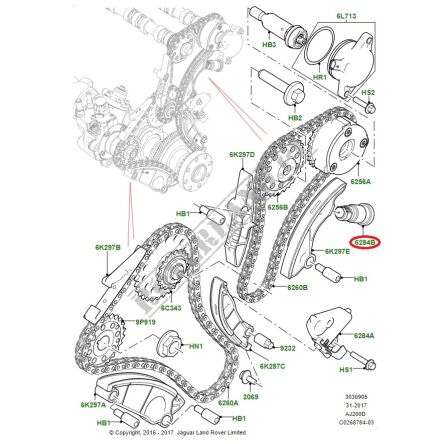 Napinacz górnego łańcucha rozrządu Jaguar XE XF E-Pace F-Pace 2.0 diesel JDE39113